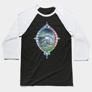 Awesome ice dragon and fairy in a winter landscape Baseball T-Shirt